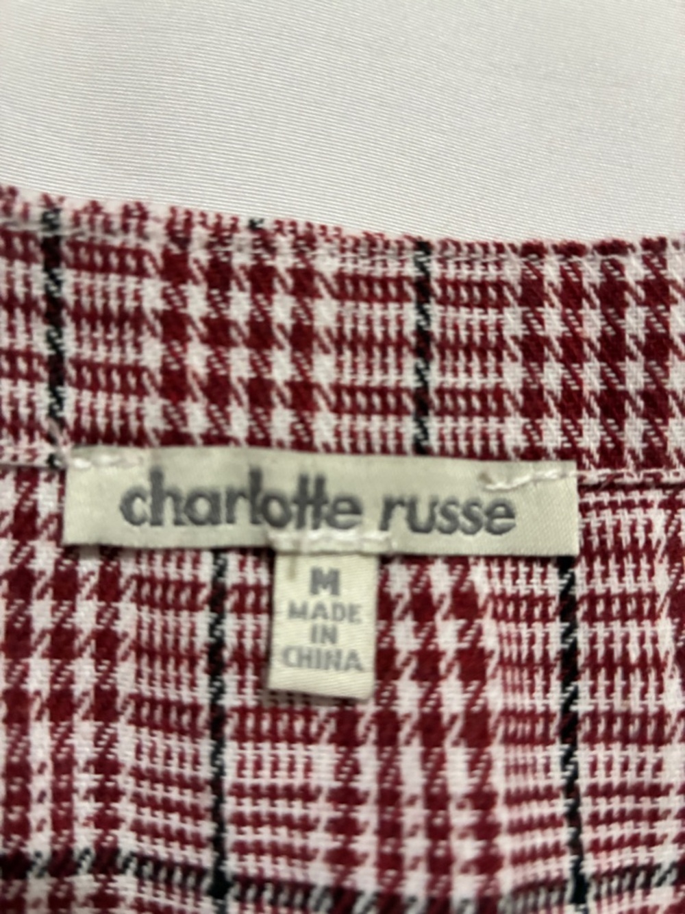 CHARLOTTE RUSSE Plaid jumpsuit Size Medium Maroon/Dark blue/cream slight flare - Picture 5 of 7
